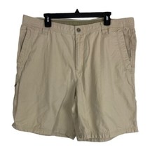 Columbia Mens Shorts Size 40 Khaki Beige Walking Pockets Flat Front 9&quot; I... - £16.07 GBP