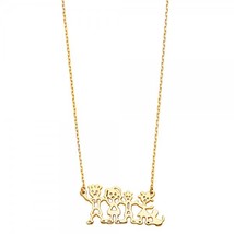 14K Yellow Gold Floating &quot;Our Family&quot; Necklace - $249.99