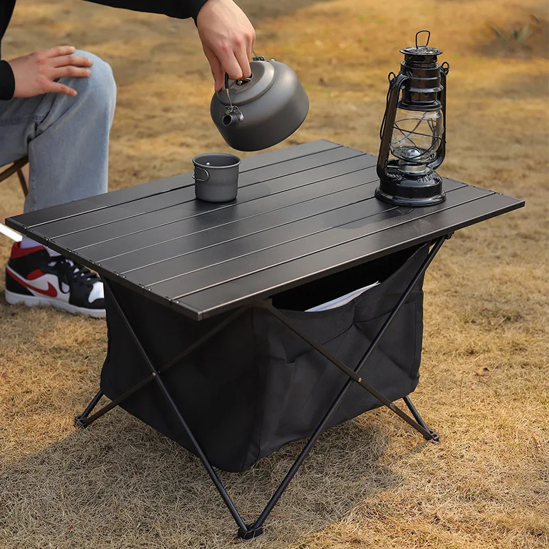 Desk party picnic ultra light folding desk camping table foldable bbq black storage bag thumb200