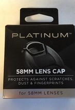 NEW Platinum PT-LC58 58mm Black Lens Cap for Most 58mm Camera Lenses - £5.97 GBP