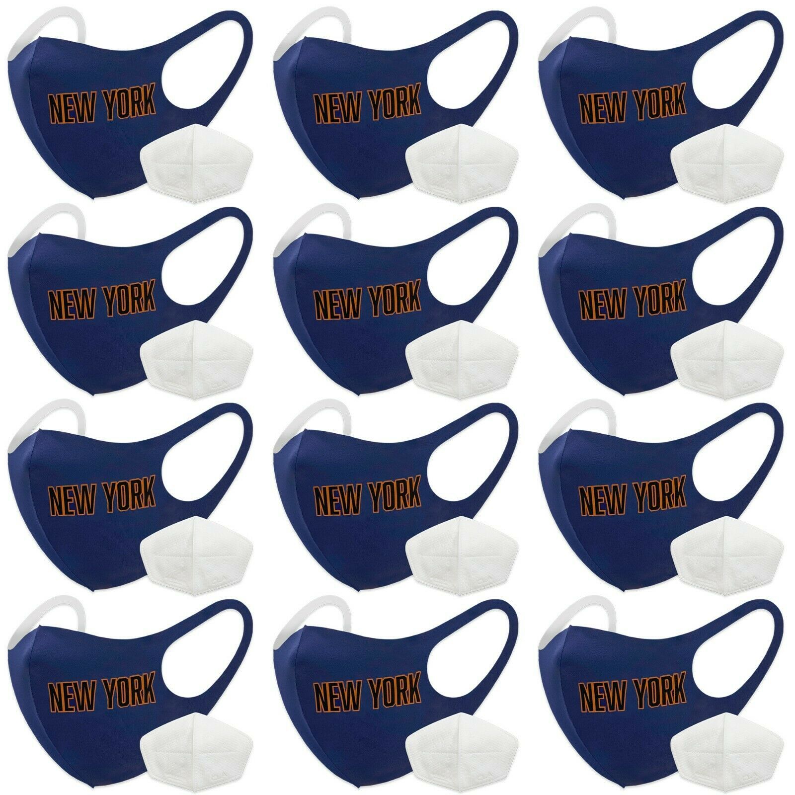 12PACK Unisex Kids Baseball Sports Team New York Washable Reusable Face ... - $19.79