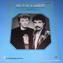 Hall &amp; Oates Sheet Music Vintage 1981 Did It In A Minute - £18.77 GBP