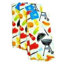 Barbecue Grill Kitchen Towels Set of 3 Picnic Condiments Food Kitchen BB... - $15.77