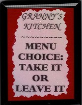 Granny&#39;s Kitchen Menu Choice 3&quot; x 4&quot; Framed Refrigerator Magnet Decor Gifts - £4.03 GBP