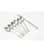 Customcraft Fleur De Lis Teaspoons and Dinner Knife Stainless Lot of 7 - $9.35 CAD