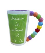 Motivational Coffee Mug Dream It Believe It Do It Latte Purple Bead Look... - €8,64 EUR