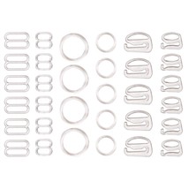 240Pcs Clear Bra Strap Hooks For Sewing Bikini Halter Swimsuit Tops Lingerie Rin - £13.61 GBP