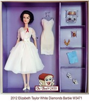Barbie White Diamonds 2012 Elizabeth Taylor Barbie W3471 Mattel NIB Barbie - £207.31 GBP