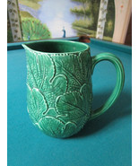 Green Majolica Pitcher Leaves Decor 8 X 5&quot; Original - €54,03 EUR