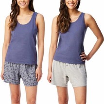 Lucky Brand Pajama 3 Pc Set Tank Shorts Size Large Blue NWT - $21.34