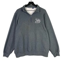Disney Cruise Men&#39;s L Gray 1/4 Zip Pullover Sweater Mickey Mouse Embroid... - £18.69 GBP