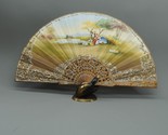 Hand Carved Wood Hand Fan Valencia Spain Hand Painted Dual Sided Highly ... - $164.99