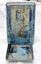 Antique Birds Eye Match Box Holder w Blue Paint Tin Litho 6 1/4 x 4 x 3.... - $230.76 MXN