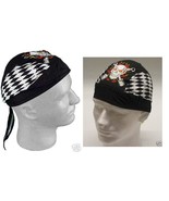 Diamond Skull Crossbones Piston Biker DO RAG FITTED TIED BANDANA Head Ca... - $9.99