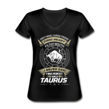 Women&#39;s Taurus The Bull Zodiac V-Neck T-Shirt Astrology - £19.17 GBP
