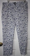 J. Crew Factory 30 Printed Skinny Jean Blue Floral 82835 Toothpick - £19.74 GBP