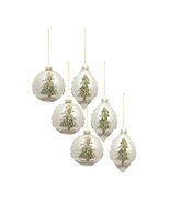 Painted Snowy Pine Tree Ball Ornament (Set of 6) - 915263 - €76,91 EUR