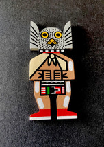 Signed Anderson Koinva ~ Hopi ~ Owl Kachina Ornament ~ Hand Painted Wood - $28.71