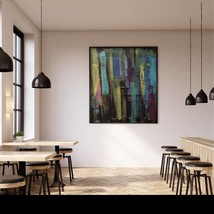 Abstract Painting on Canvas, 28X28&quot; Wall Art, One of a kind Artwork, Wal... - £143.88 GBP