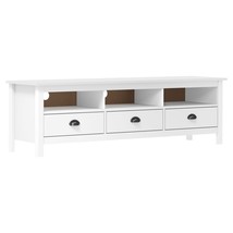 TV Cabinet Hill White 158x40x47 cm Solid Pine Wood - £91.04 GBP