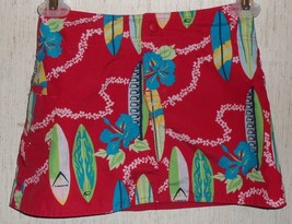 Excellent Girls Old Navy Reversible Red W/ Surfboards Coverup Skirt Size 6 - £12.66 GBP