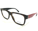 Prada Eyeglasses Frames VPR 16R 2AU-1O1 Black Tortoise Red Square 53-16-140 - $158.39