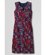 Lands End Women&#39;s Ponte Keyhole Sheath Dress - Pattern Warm Cinnabar Lea... - $666.19 MXN