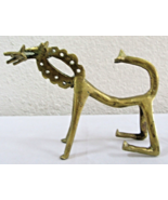 Antique African Abstract Figurative Brass Lion with Prey in Mouth Figurine - €171,64 EUR