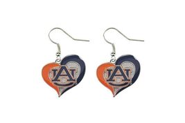 Aminco NCAA Auburn Tigers Swirl Heart Earrings, Team Color, Size 2.5 - $9.85