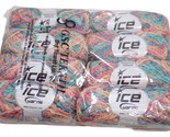 ICE Yarns 8 Skeins Palermo Cotone Turquoise Salmon Yellow Gold #57267 - $34.60