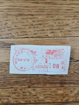 US Mail Post Meter Stamp Wilkes-Barre Pennsylvania 1972 Cutout USPS - $3.99