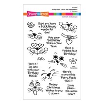 Stampendous Clear Stamps-Kitty Hugs Faces And Sentiments STP201 - £16.05 GBP