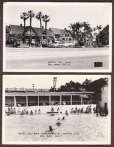 (2) Hotel Del Mar, CA RPPC Postcards - Hotel &amp; Cabana Club Swimming Pool - $280.78 MXN
