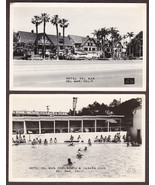 (2) Hotel Del Mar, CA RPPC Postcards - Hotel &amp; Cabana Club Swimming Pool - $279.58 MXN