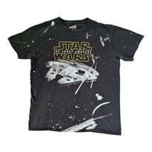 STAR WARS The Force Awakens Millennium Falcon T Shirt Mens Black Cotton ... - $14.49