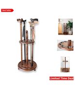 Compact Floor-Mounted Cane Stand - Handmade Wooden Storage for Umbrellas & Canes