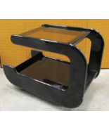 Space Age Wood Black Lacquer Bar Cart Game Table attributed to Marcello ... - €419,82 EUR