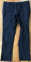 Uniqlo Black Cuffed Flat Front Mens Casual Khaki Chino Pants 36” x 34” - $19.99