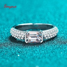 White Gold 1ct Radiant/Emerald Cut Moissanite Ring for Women Bridal Lab Diamond  - £55.13 GBP