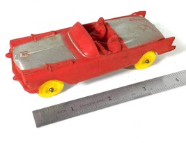 Vintage Auburn Rubber Co. 4&quot; Red &amp; Silver Rubber Sedan  (Circa 1940&#39;s) - £14.38 GBP