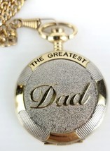 New Pocketwatch Quartz Says &quot; World&#39;s Greatest Dad&quot; . New Battery - £15.97 GBP