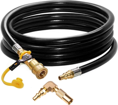 DOZYANT 12Ft RV Propane Quick Connect Hose with Elbow Conversion Fitting... - £36.16 GBP