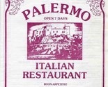 Palermo Italian Restaurant Menu S Atlantic Ave Daytona Beach Shores Flor... - £14.02 GBP