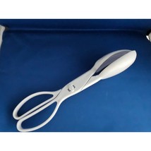 White Salad Tongs - Spoon &amp; Fork - 12&quot; Long - Plastic (used) - $3.95