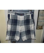 AMERICAN EAGLE OUTFITTERS BLUE/GRAY PLAID SHORTS SIZE 33 MEN&#39;S EUC - $25.65