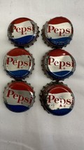 Vintage Pepsi Bottle Caps - Lot Of 6 - £5.49 GBP