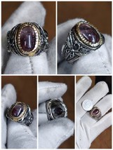 Natural Untreated Amethyst Jeli Sterling Silver Handmade Turkish Design - $71.62
