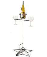 OUTDOOR WINE BOTTLE &amp; GLASS STAND - Wrought Iron Powder Coated Finish Ra... - €110,95 EUR