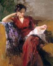 Pino &quot;Resting Time&quot; Beautiful lady Giclee on Canvas Hand signed/# PCOA 30x24 - £1,182.86 GBP
