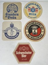 German Beer Coasters Hopfen Perle Puntigamer Rothenburger Vintage Lot Of 5 - $163.84 MXN